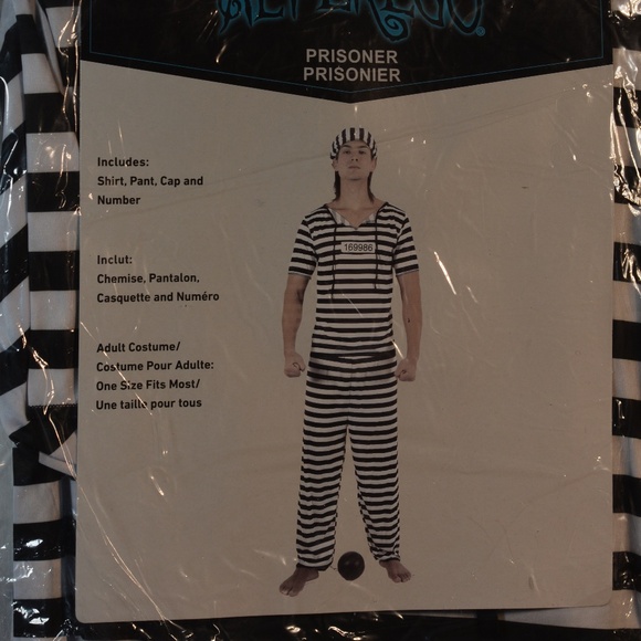 Halloween Prisoner Costume Adult One Size NWT - Picture 5 of 5